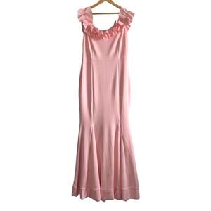 Ruffle Maxi Dress Women Size 2XL Sleeveless Formal Wedding Baby Shower Pink *